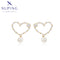 Herzohrringe mit Zirkonia und Perlenimitation – Eleganter 14K-Look #X000682884
