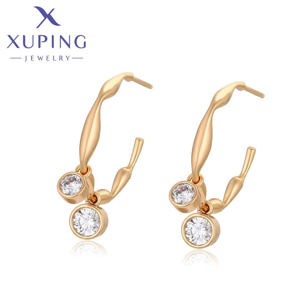 xuping Mode schlicht 18K Gold Farbe Ohrringe