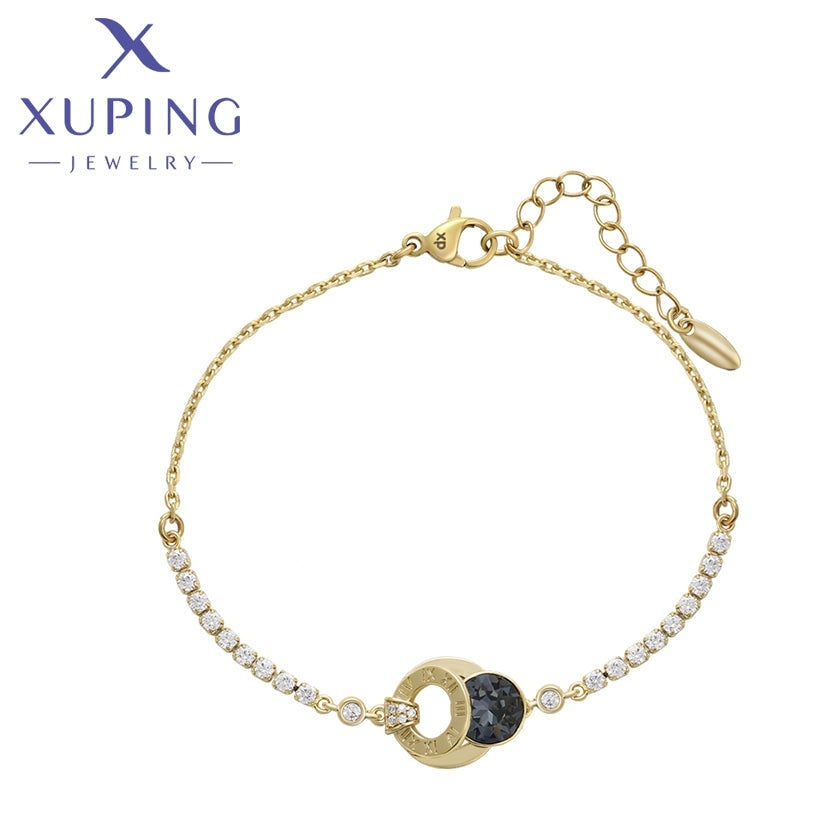 xuping Mode crystal 14K Gold Farbe Armband