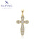 Eleganter Kreuz-Anhänger mit Strassbesatz in Gold-Look #X000746229