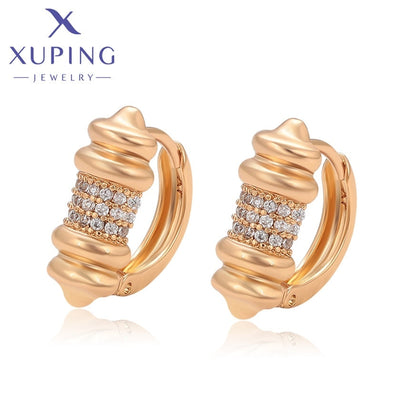 Elegante Creolen mit funkelnden Zirkonia in 18K-Vergoldung #X000913983
