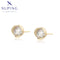 Elegante Stecker-Ohrringe mit Zirkonia in 14K-Optik #X000442136