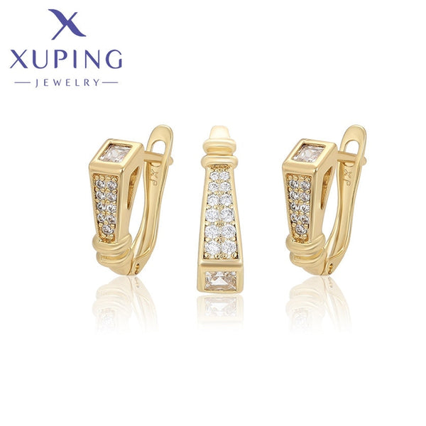 xuping fashion simple 14K gold color set