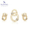 Elegantes Vergoldetes Zirkonia-Set mit Doppeloval #X001003374