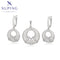 Zeitloses Schmuck-Set: Runde Ohrringe und Anhänger mit Zirkonia #X001037705