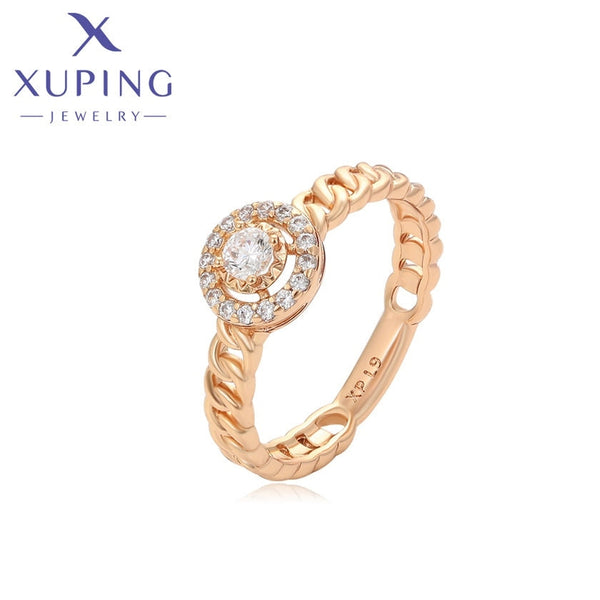 xuping fashion simple 18K gold color ring