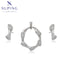 Organisches Zirkonia-Set – Silberfarbene Eleganz #X000997865