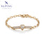 Elegantes Gliederarmband mit Herz und Zirkonia in 18K Gold Optik #X001105897-185CM