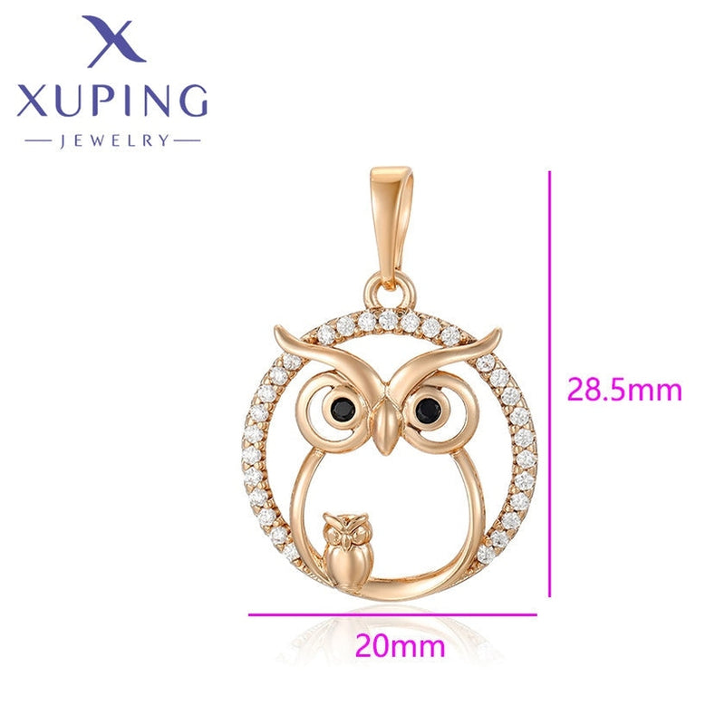 xuping 18k gold color zircon pendant