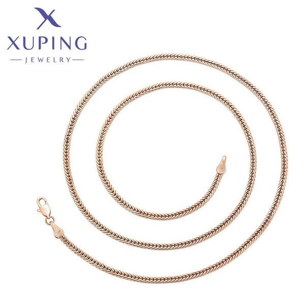 xuping fashion simple rose gold color necklace