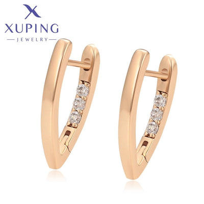 Elegante Halbkreolen mit Zirkonia in 18K-Look #X000447118