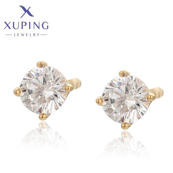 xuping Mode schlicht 14K Gold Farbe Ohrringe