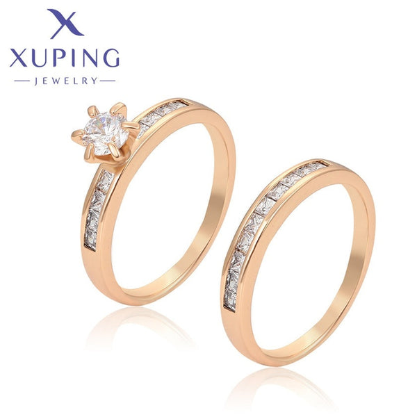 xuping fashion simple 18K gold color set ring