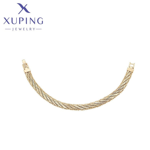 xuping Mode schlicht 14K Gold Farbe Armband