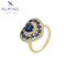 Herzring mit blauem Zirkonia – vergoldete 14K-Optik #X001124912-9US