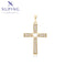 Eleganter Kreuzanhänger mit Herz und Zirkonia in 14K-Optik #X001116955