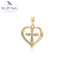 Herzanhänger mit Kreuz und Zirkonia in 14K Goldoptik #X000815265