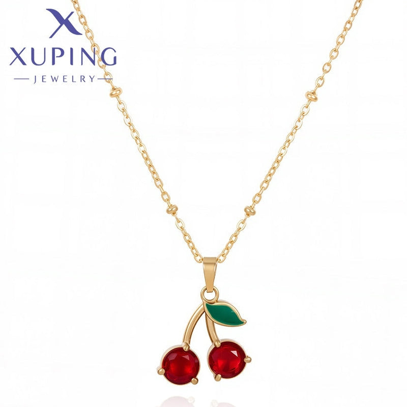 xuping Mode schlicht 14K Gold Farbe Halskette