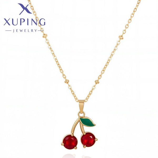 xuping fashion simple 14K gold color necklace