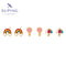 Verspielte 3er-Ohrring-Set mit bunten Emaille-Motiven #T001131046