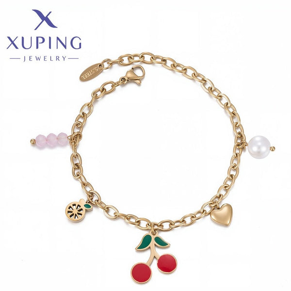 xuping fashion simple 14K gold color bracelet