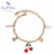 Verspieltes Gliederarmband mit Kirschen-Charms #T001146737-19CM