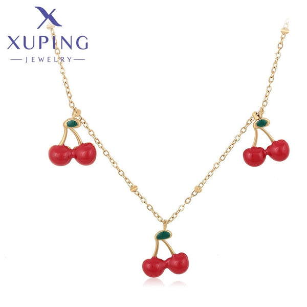 xuping Mode schlicht 14K Gold Farbe Halskette