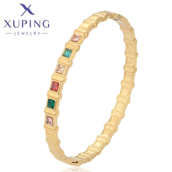 xuping fashion simple 14K gold color bangle