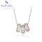 Dreifarbige Zirkonia-Halskette im minimalistischen Stil #X000793574-44CM