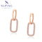 Schlichte Roségold-Ohrringe mit Zirkonia-Rechteck #X000832689