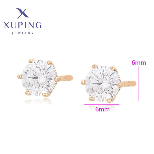 xuping fashion roundstone 6mm earring