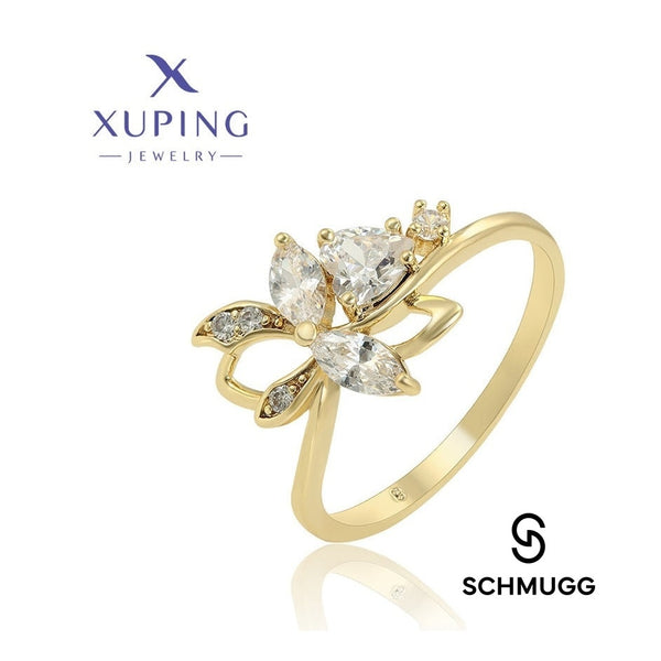 Blütenring in 14K Gold-Optik mit Zirkonia #16064-11US
