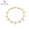 Elegantes Blatt-Gliederarmband mit Strassbesatz #X000713075