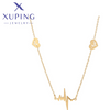 Elegante Halskette mit Herzlinien-Anhänger, 14K Look #T000899011-46CM