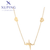 Elegante Halskette mit Herzlinien-Anhänger, 14K Look #T000899011-46CM