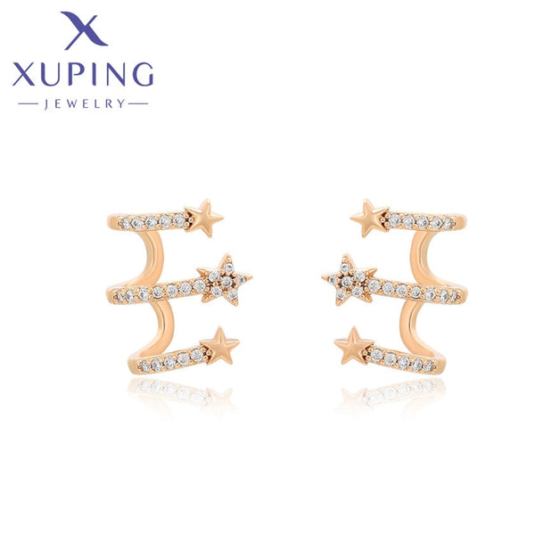 xuping Mode schlicht 18K Gold Farbe Ohrringe
