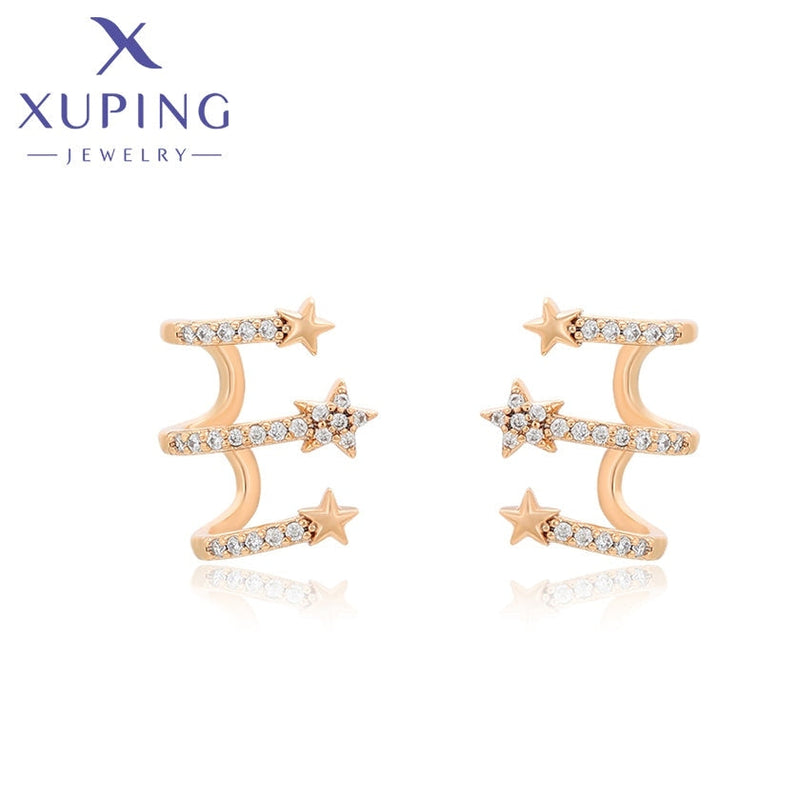 xuping Mode schlicht 18K Gold Farbe Ohrringe