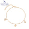Zartes Gliederarmband mit Blume, Biene und Blatt in 18K Goldoptik #A00891301-20CM