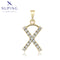 Eleganter X‑Anhänger mit Zirkonia in 14K‑Vergoldung #3598313